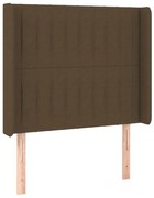 Cabeceira cama c/ abas tecido 83x16x118/128 cm castanho-escuro