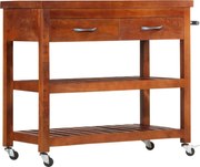 vidaXL Carrinho de cozinha 100x48x89 cm madeira de acácia maciça