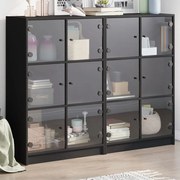 vidaXL Estante c/ portas 136x37x109 cm derivados de madeira preto
