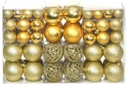 vidaXL Conjunto de bolas de natal 100 pcs 3/4/6 cm dourado