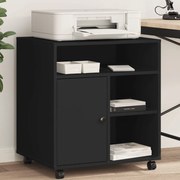 vidaXL Suporte para impressora com rodas 60x50x67 cm preto