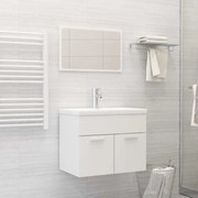 vidaXL 2 pcs conjunto móveis casa de banho derivados de madeira branco