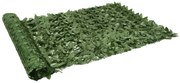 Tela de privacidade p/ varanda c/ folhas 300x150cm verde-escuro