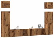 vidaXL Conjunto de armário TV de parede 6 pcs madeira madeira velha