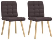 vidaXL Cadeiras de jantar 2 pcs tecido castanho-escuro