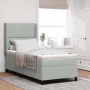 Cama Box com Colchão vidaXL Cinzento Claro 80x200 cm Veludo