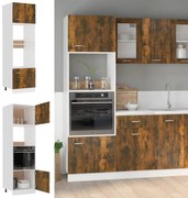 vidaXL Armário micro-ondas “Lyon” 60x57x207 cm carvalho fumado