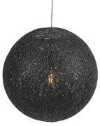 Candeeiro de suspensão rústico preto 60 cm - Corda Rústico