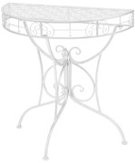 vidaXL Mesa de apoio vintage semicircular metal 72x36x74 cm prateado