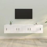 vidaXL 4 pcs conjunto móveis de TV madeira processada branco brilhante