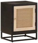 vidaXL Mesa de cabeceira 40x30x50 cm mangueira maciça/ferro preto