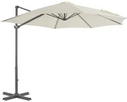 Guarda-sol cantilever c/ poste alumínio 300 cm cor areia