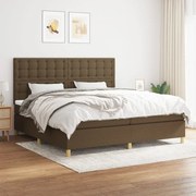 vidaXL Cama com molas/colchão 200x200 cm tecido castanho-escuro