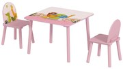 AIYAPLAY Mesa e Cadeiras para Crianças com Estampados de Animais para Meninos e Meninas de 3-8 Anos para Casa Escola Infantil Rosa | Aosom Portugal