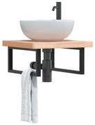 vidaXL Prateleira de parede p/ lavatório aço/madeira de faia maciça