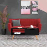 vidaXL Mesa de centro 100x49,5x43 cm derivados de madeira preto