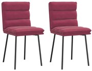 vidaXL Cadeiras de jantar 2 pcs veludo vermelho tinto