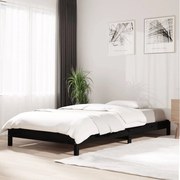 Cama empilhável 80 x 200 cm madeira de pinho maciça preto