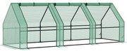 Estufa de Jardim Terraço 270x90x90 cm Tipo Casa Tubo de Aço com 3 Jane