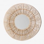 Espelho De Parede Redondo Em Rattan (ø60 Cm) Corent Natural - Sklum