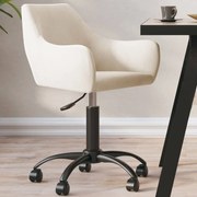vidaXL Cadeira de jantar giratória veludo cor creme