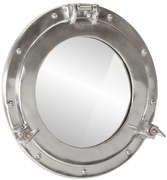vidaXL Espelho de parede estilo escotilha Ø38 cm alumínio e vidro