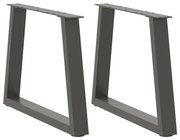 vidaXL Pés para mesa de centro em forma de V, 2 peças, antracite, 60x (42-43,3) cm, aço