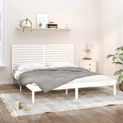 vidaXL Estrutura de cama 200x200 cm madeira maciça branco