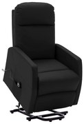 vidaXL Poltrona elevatória couro artificial preto