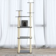 vidaXL Árvore p/ gatos c/ postes arranhadores sisal 171 cm cinza-claro