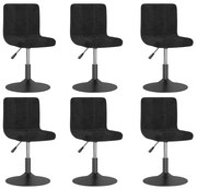 vidaXL Cadeiras de jantar giratórias 6 pcs veludo preto