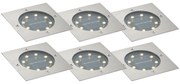Conjunto de 6 projetores de chão quadrados em alumínio Incl. LED IP65 Solar - Terry Moderno