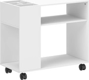 HOMCOM Suporte para Impressora Mesa para Impressora com Compartimento Dividido Prateleiras para Escritório 70x34x60 cm Branco | Aosom Portugal