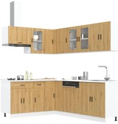 vidaXL 11 peças armário de cozinha conjunto Porto carvalho artisiano