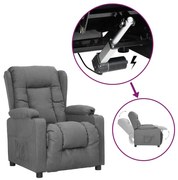 vidaXL Poltrona elevatória tecido cinzento-claro