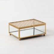 Caixa De Joias De Vidro Sofie Dourado - Sklum