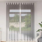vidaXL Cortinas de voile com laços 2 pcs cinzento-escuro 140x260 cm
