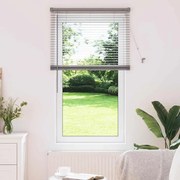 vidaXL Persiana de Janela com cortinas Manual Prata 80 x 130 cm Alumínio