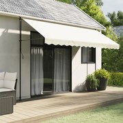 vidaXL Tecido substituição para sanefa de toldo 4 m riscas creme
