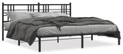 vidaXL Estrutura de cama em metal com cabeceira 180x200 cm preto