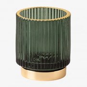 Porta-velas Em Vidro July ↑8 Cm & Verde Selva - Sklum