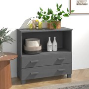 vidaXL Aparador HAMAR 85x35x80 cm pinho maciço cinza-escuro