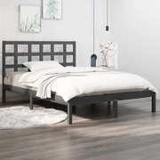 vidaXL Estrutura de cama 200x200 cm madeira maciça cinzento