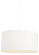 Candeeiro de suspensão moderno branco com cúpula branca 50 cm - Combi 1