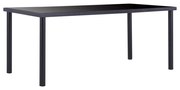vidaXL Mesa de jantar 180x90x75 cm vidro temperado preto