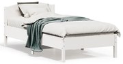 vidaXL Cama sem colchão 75x190 cm madeira de pinho maciça branco