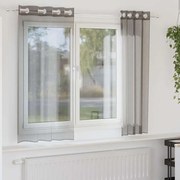 vidaXL Cortinas de voile com ilhós 2 pcs cinzento-escuro 140x175 cm
