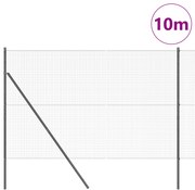 Conjunto de Postes de Cerca Conjunto de 2 Cinza Metal 10 x 1,5 m