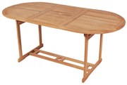 vidaXL Mesa de jardim 180x90x75 cm madeira teca maciça