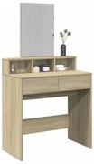 vidaXL Toucador com espelho 80x41x144,5 cm carvalho sonoma